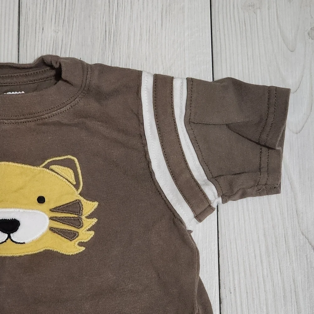 Gymboree Brown short sleeve Tee with Tiger Face Size 6-12 Mo